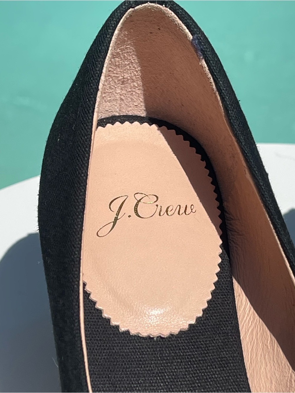 J. CREW Seville Espadrille Black Canvas Jute Wedge Slip On Shoes Size 6 - Picture 3 of 13